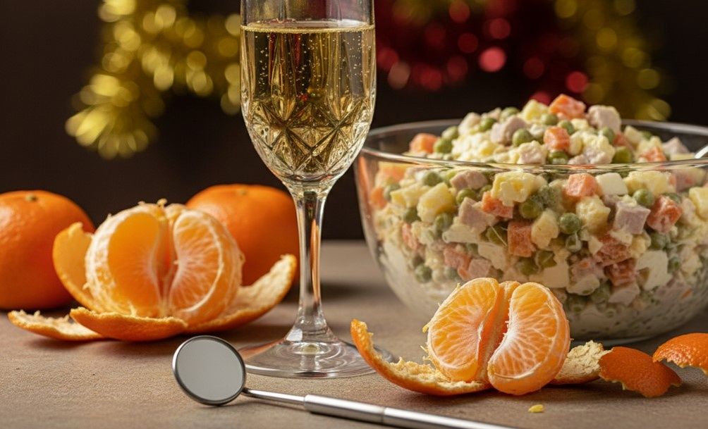 Вечер с оливье и игристым больше не портит настроение — зубы спокойно выдерживают праздник