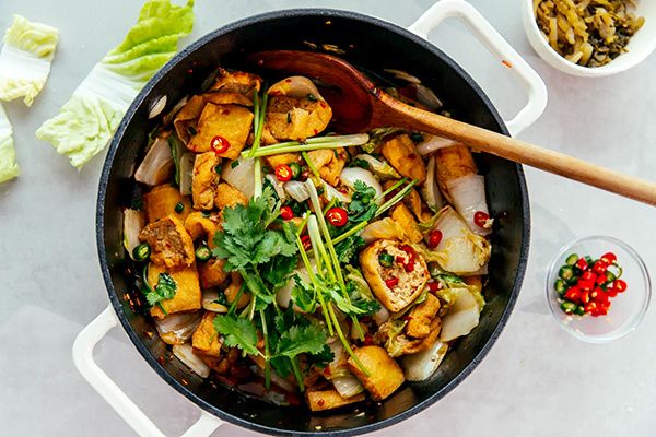 Слоеный тофу и пекинская капуста: быстро и вкусно