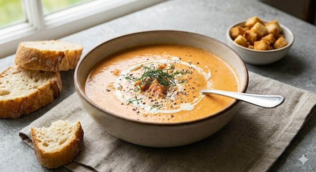Как превратить обычный набор для ухи в gourmet-блюдо: суп-пюре из лосося